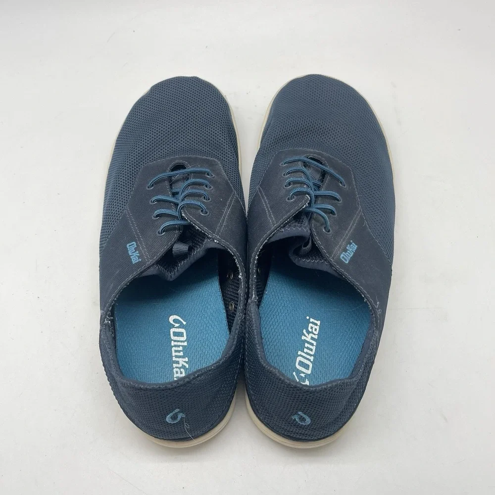 Olukai Sneakers Mens 8.5‎ Nohea Moku Blue Boat Beach Shoes Slip On Causal Comfy